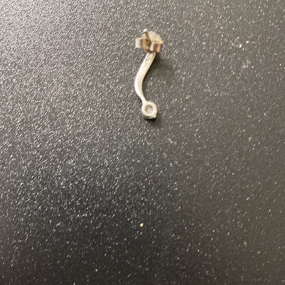 Sterling Silver Swirl Drop Earrings with Diamonds - Picture 5 of 6